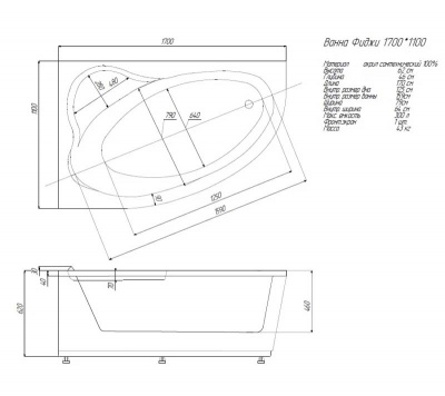 Фиджи 170*110 левая (FID170-0000001)