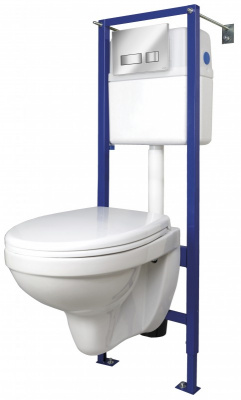 Комплект инсталляция, кнопка и унитаз CERSANIT DELFI (S-SET-DEL/Vec/TPL/Mo-Cm-w)