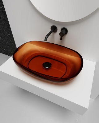 Раковина накладная прозрачная ABBER Kristall (AT2805Opal)