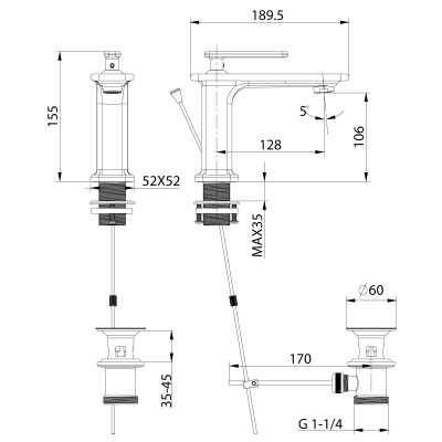 Смеситель Lemark Mista для раковины (LM6406WG) Смеситель Lemark Mista для раковины (LM6406WG)