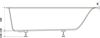 Ванна Bas "Афина 180х80" белый глянец (ВА00027)