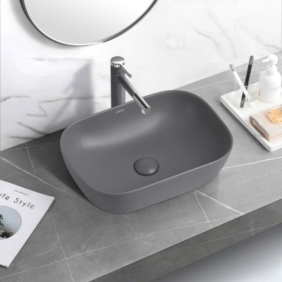 Раковина накладная ABBER Rechteck серая матовая (AC2200MG)