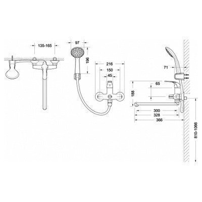 Смеситель для ванны Bravat - Fit (F6135188CP-LB-RUS) Смеситель для ванны Bravat - Fit (F6135188CP-LB-RUS)