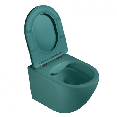 Унитаз ABBER Bequem подвесной темно-зеленый матовый, безободковый (AC1101MBG)