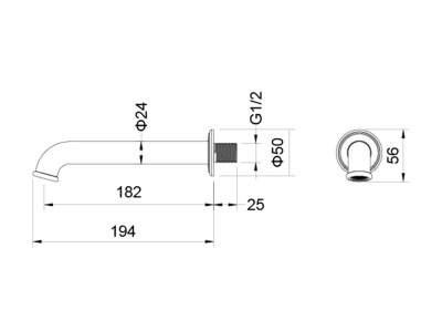Излив для ванны 182 мм AQUATEK КЛАССИК (AQ1541CR)