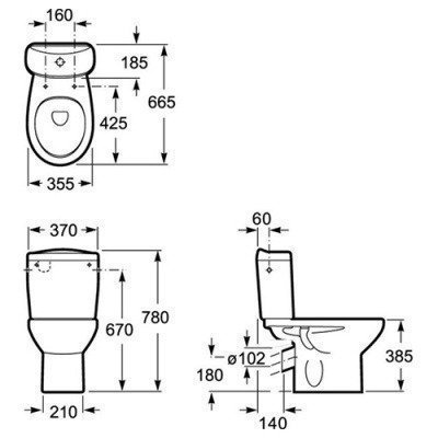 Унитаз напольный (чаша) Roca - Victoria косой выпуск (34239U000) Унитаз напольный (чаша) Roca - Victoria косой выпуск (34239U000)