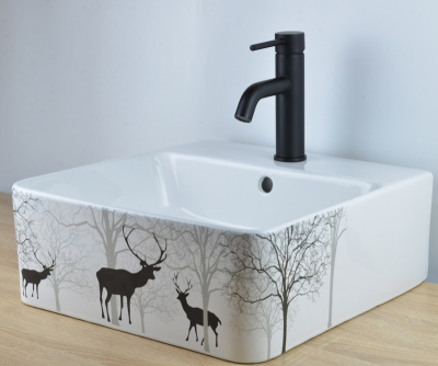 Смеситель на раковину SCANDI черный матовый (1451B)