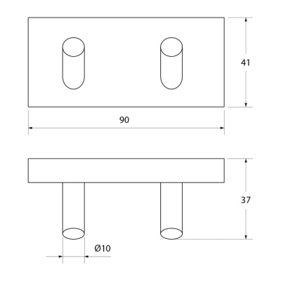 Крючок двойной, латунь, Edifice, IDDIS (EDISB20i41)