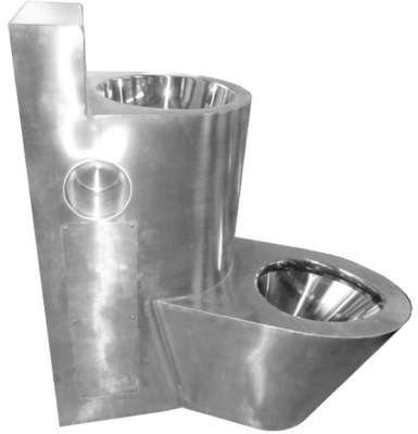 Туалет из нержавеющей стали Nofer с умывальником COMBI антивандальный левый настенный (13124.L) Туалет из нержавеющей стали Nofer с умывальником COMBI антивандальный левый настенный (13124.L)