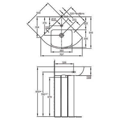 Раковина Jacob Delafon - Odeon Up 50x50 (E4710-00)
