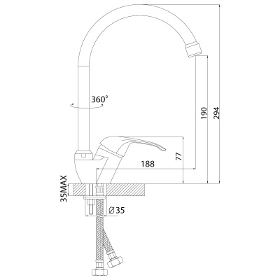Смеситель Rossinka для кухни (A35-23)