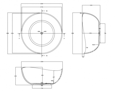 Прозрачная ванна ABBER Kristall бирюзовая (AT9705Aquamarin)