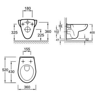 Унитаз подвесной Jacob Delafon -  Mideo (E4345G-00)