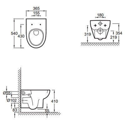 Унитаз безободковый Jacob Delafon - Odeon Up Rimove (E4570-00)