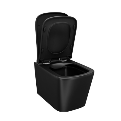 Унитаз подвесной безободковый, чёрный матовый, Bild, IDDIS (BILR2BMi25)