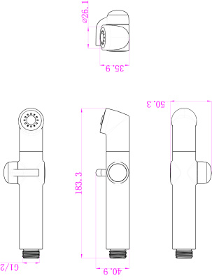 Душевая лейка Lemark для биде, хром (LM8075C) Душевая лейка Lemark для биде, хром (LM8075C)