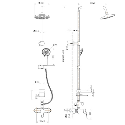 Смеситель Lemark Linara для душа с регулируемой высотой штанги (LM0460C) Смеситель Lemark Linara для душа с регулируемой высотой штанги (LM0460C)