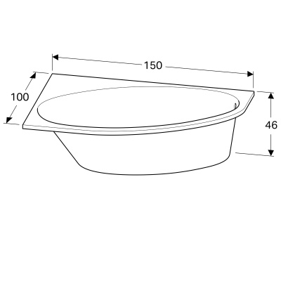 Ванна асимметричная угловая 150x100 Geberit Renova (657350000) Ванна асимметричная угловая 150x100 Geberit Renova (657350000)