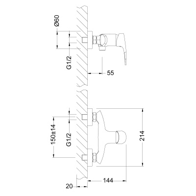 Смеситель Lemark Linara для душа (LM0403C) Смеситель Lemark Linara для душа (LM0403C)