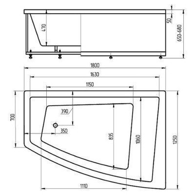 Ванна акриловая Aquatek - Оракул правая 180x125 (ORK180-0000009) Ванна акриловая Aquatek - Оракул правая 180x125 (ORK180-0000009)