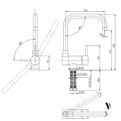 Смеситель для кухни Paini Cox (78CR582KM)