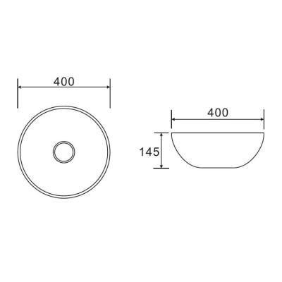 Раковина накладная Calypso круглая 400x400x145мм (CS3003)