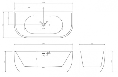 Акриловая ванна ABBER (AB9316)