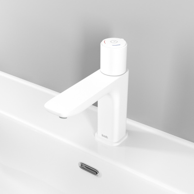 Смеситель для умывальника с инновационным управлением Push Control, белый матовый, Slide, IDDIS (SLIWTBTi01)