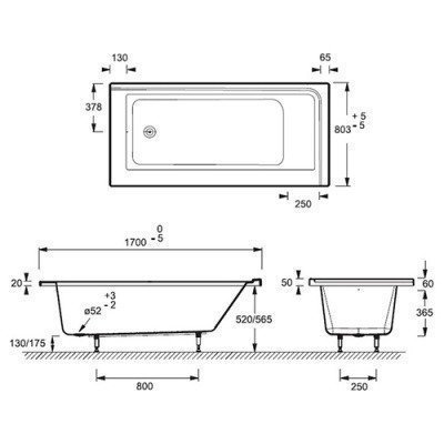 Ванна акриловая Jacob Delafon - Formilia 170x80 правая (E6139R-00)