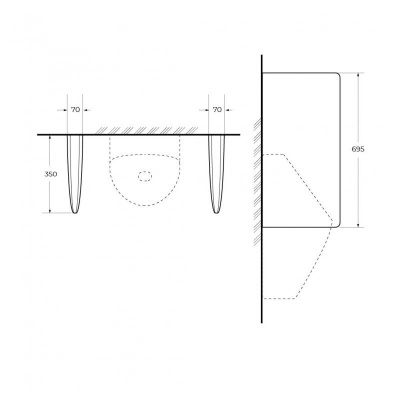 Перегородка для писсуара CEZARES (CZR-5872-SPR)