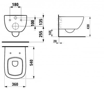 Унитаз подвесной Laufen - Palomba (8.2080.1.000.000.1)