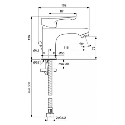 Смеситель для раковины Vidima - Wave (BA413AA)