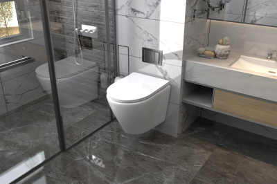 Унитаз ABBER Bequem подвесной белый, безободковый (AC1102)