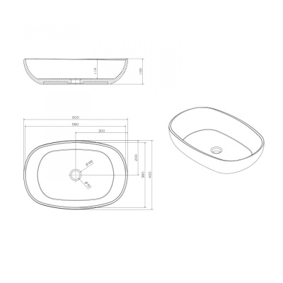 Раковина накладная прозрачная ABBER Kristall (AT2805Opal)