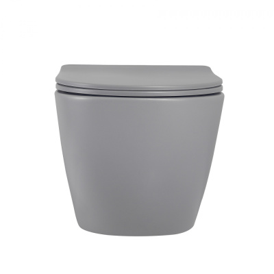 Унитаз ABBER Bequem подвесной серый матовый, безободковый (AC1101MG)