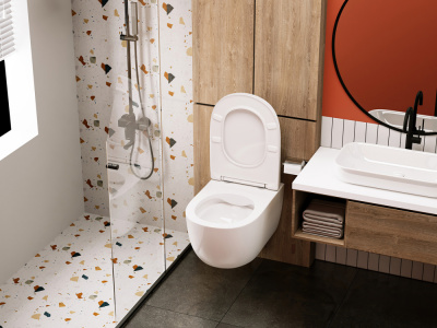 Унитаз ABBER Bequem подвесной белый, безободковый (AC1104)