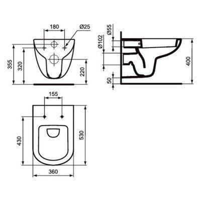 Унитаз подвесной Ideal Standard - Tempo + крышка сиденье с микролифтом (W941106) Унитаз подвесной Ideal Standard - Tempo + крышка сиденье с микролифтом (W941106)
