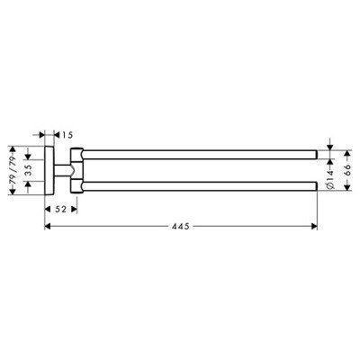 Полотенцедержатель двухрожковый Hansgrohe - PuraVida (41512000)