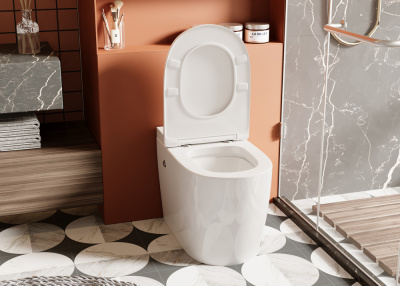 Унитаз ABBER Bequem приставной белый с импульсным смывом (AC1115P)