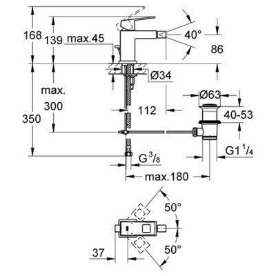 Смеситель для биде Grohe - Eurocube (23138000)