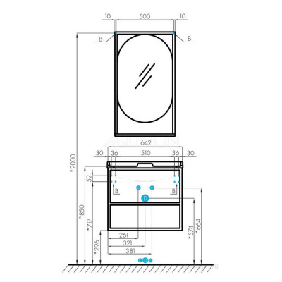 Тумба под раковину Aquaton  - Лофт 65 (1A242301LTDY0)