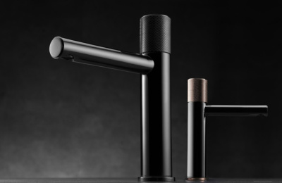 Смеситель низкий AVANTGARDE черный/ розовое золото (2010MH)