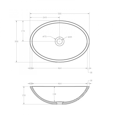 Раковина накладная прозрачная ABBER Kristall (AT2802Onyx)
