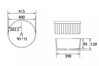 Раковина накладная ABBER Bequem белая (AC2114)