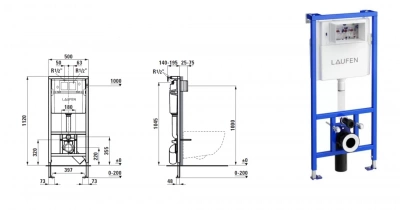 Комплект системы инсталляции Laufen - Pro Rimless (8.6996.6.000.000.R)