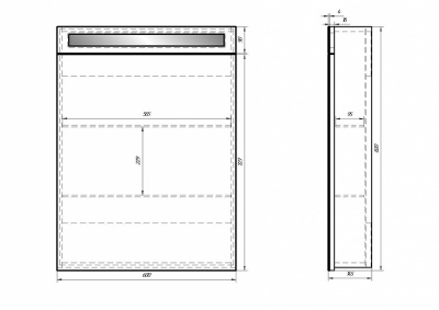 Шкаф зеркальный Dreja - Uni 60, 2 двери (40/20), подсветка с выключателем (99.9001) Шкаф зеркальный Dreja - Uni 60, 2 двери (40/20), подсветка с выключателем (99.9001)