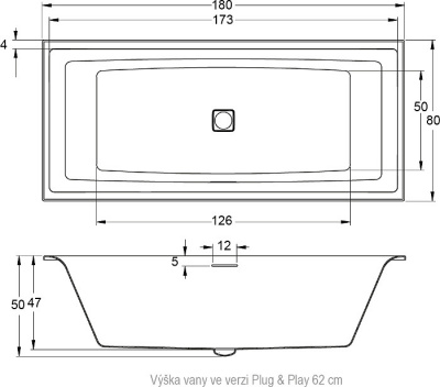 Ванна акриловая RIHO STILL SQUARE - PLUG & PLAY R 180x80 (BD1100500000000) Ванна акриловая RIHO STILL SQUARE - PLUG & PLAY R 180x80 (BD1100500000000)