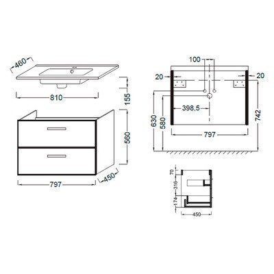 Тумба под раковину Jacob Delafon - Ola (EB391RU-J5)
