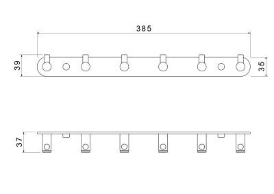 Планка с 6 крючками AQUATEK ЕВРОПА (AQ4124CR)