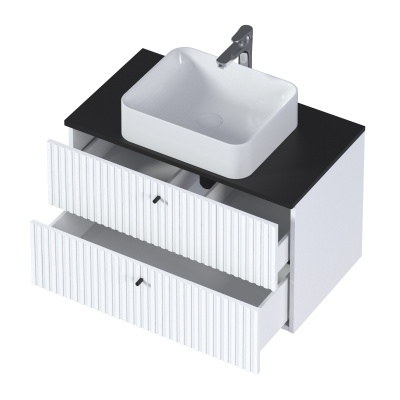 Тумба 1Marka Desire 800х487х500П 2я монолит найт/эмаль белая (Ц0000026590)